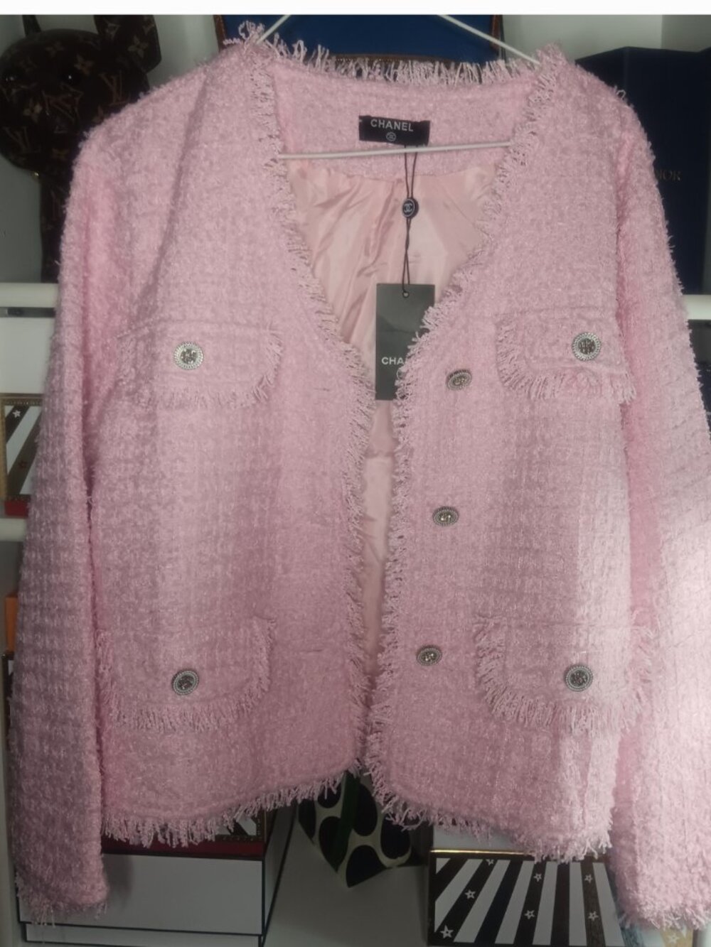 NEW LIGHT PINK TWEED BLAZER
